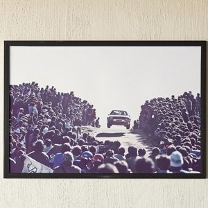 アウディ・クワトロ・ラリーカー・グループBポスター、ヴァルター・ロール、WRC、ラリーの伝説、モータースポーツ、ヴィンテージカーのウォールアートプリント、ホームデコレーション