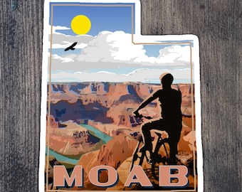 Moab Mountain Biker Sticker