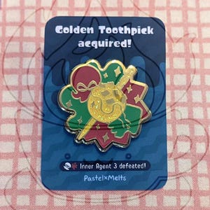 Splat 2 Octo Expansion Golden Toothpick Hard Enamel Pin
