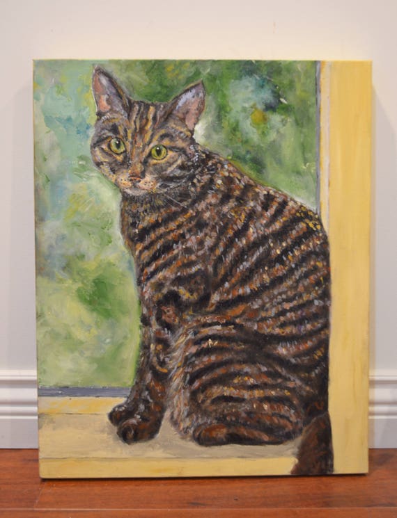 Cat for a meaningful gift hand painted from your photograph onto an A4 piece of birch plywood with acrylic paint Dog or pet portrait