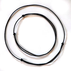 ONE Adjustable 2 1/2MM BLACK Waxed Cotton CORD Cord Necklace Necklace Supplies Jewelry Supplies Free Shipping image 1