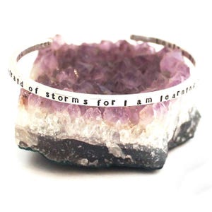 Inspirational Sterling Silver Cuff Bracelet: Louisa May Alcott Quote