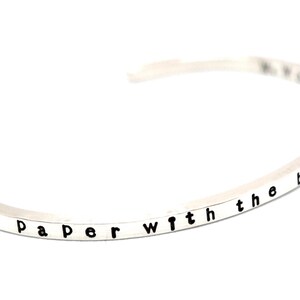 Riempi la tua carta con i battiti del tuo cuore. William WORDSWORTH - Bracciale sottile impilabile in argento sterling - Gioielli poetici