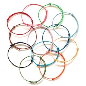 CORD BRACELET/ANKLET - Adjustable 2mm Waxed Cotton - 13 Colors - Adjustable Cord Bracelet - Jewelry Supplies