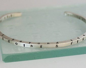 RUMI bracelet - 4 sided skinny cuff bracelet - Out beyond ideas of wrongdoing & rightdoing there is a field.  I'll meet you there.