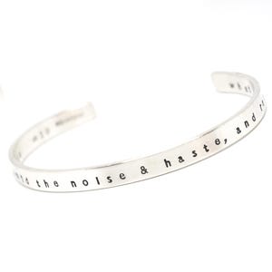 Desiderata Cuff Bracelet - Silver Cuff Bracelet - Max Ehrmann Desiderata