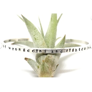 RUMI Sterling Silver SKINNY Cuff Bracelet - Out beyond ideas of wrongdoing & right doing there is a field.  I&#39;ll meet you there.