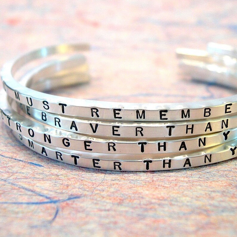 PERSONALIZED Custom SKINNY STACKING Cuff Name Bracelet Customized Gifts for Her Custom Bracelet Personalized Grandmother Jewelry image 6