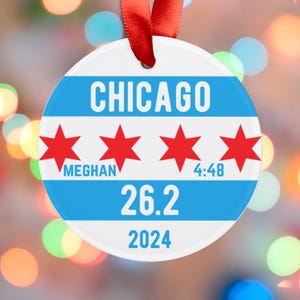 Chicago Marathon Ornament 2024, Gift for Marathon Runner, Holiday Keepsake, Race Memorabilia, Christmas Ornament for runner