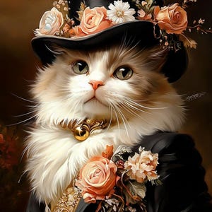 Renaissance Pet Portrait from Photo, Pet Cartoon, Personalized Royal Pet Portrait, Royal Cat Dog Portrait, Pet Lover Gift, Cat Woman Gift