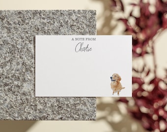 Dog Notecards With Pet Portrait, Custom Dog Stationery, Custom Dog Print ,Personalized Dog Note Card Set, Flat Stationary, Stationery Set