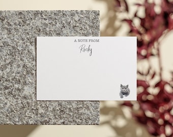 Dog Notecards With Pet Portrait, Custom Dog Stationery, Custom Dog Print ,Personalized Dog Note Card Set, Flat Stationary, Stationery Set