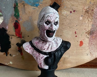 Terrifier Horror Movie Bust - Art The Clown Figure - Dark Decor - Terrifier Bust - Scary Clown Collectible