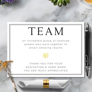 Corporate Thank You Card, Thank You Card for Team, Employee Appreciation Card, Staff Thank You Card, Business Appreciation Card for Employee