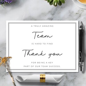 Corporate Thank You Card, Thank You Card for Team, Employee Appreciation Card, Staff Thank You Card, Business Appreciation Card for Employee