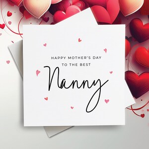 Carte joyeuse fête des mères, carte de fête des mères pour nounou, cadeau de fête des mères pour nounou, pour nounou, carte pour la meilleure nounou, carte pour nounou