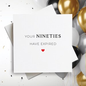 Tus noventa han expirado, feliz cumpleaños número 100, feliz cumpleaños número cien, tarjeta divertida del cumpleaños número 100, tarjeta divertida del regalo del cumpleaños número cien