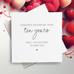 Carte d'anniversaire personnalisée, Carte de 10e anniversaire, Cadeau de 10e anniversaire, Carte pour lui, Carte pour elle, Cadeau pour lui, Cadeau pour elle