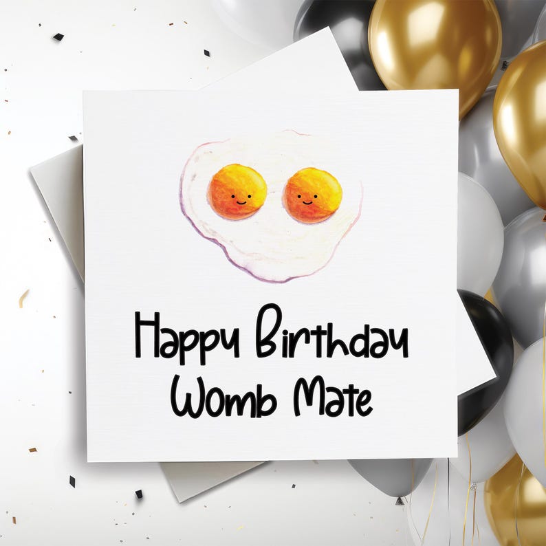 LEMON LOCO Happy Birthday Womb Mate Greeting Card | Blue