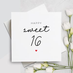 Happy Sweet 16, Sweet 16 Geburtstagskarte, 16.Geburtstagskarte, 16.Geburtstagsgeschenk für Mädchen, 16.Geburtstagsjunge, Sweet Sixteen Geschenk, 16 Geburtstag