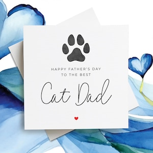 Vaderdag kat vader kaart, kattenliefhebber vaderdag kaart, kat vader vaderdag kaart, vaderdag kaart van kat, kat vader kaart, voor vader kaart
