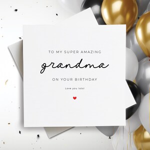 Tarjeta de cumpleaños para abuela, tarjeta de feliz cumpleaños para abuela, tarjeta de feliz cumpleaños para abuela, regalo de cumpleaños para abuela, tarjeta de cumpleaños