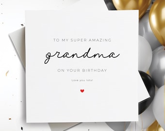 Carte d'anniversaire pour grand-mère, carte de joyeux anniversaire pour grand-mère, carte de joyeux anniversaire pour grand-mère, cadeau d'anniversaire pour grand-mère, carte d'anniversaire