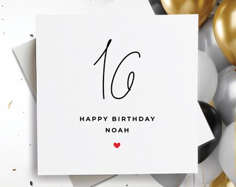 White Cotton Cards Geburtstagskarte 'Enkel 16' Mit Kopfhörer-Motiv – Handgefertigt Mit Glitzer & Strass