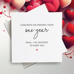 Tarjeta de aniversario personalizada, tarjeta del primer aniversario, regalo del primer aniversario, tarjeta para él, tarjeta para ella, regalo para él, regalo para ella, para él y para ella