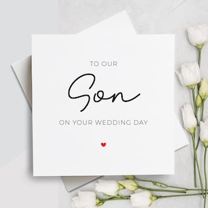 Wedding Card For Son, Wedding Thank You Card, To Our Son On Your Wedding Day, Wedding Gift For Son, Wedding Day Card, Wedding Card