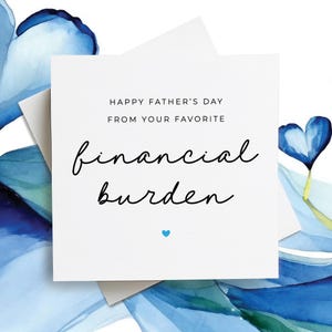 Feliz Dia dos Pais do seu fardo financeiro favorito, cartão de feliz dia dos pais, presente de dia dos pais, de filho para pai, de filha para pai