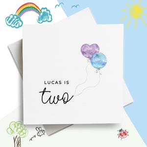 Carte Joyeux 2e anniversaire, Nom personnalisé Joyeux 2e anniversaire, Carte d'anniversaire personnalisée, Carte d'anniversaire personnalisée, Carte-cadeau d'anniversaire de petit-fils