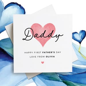 Happy First Father&#39;s Day Card, Custom Father&#39;s Day Card For Dad, Cute 1st Father&#39;s Day Card For Daddy, Personalized First Father&#39;s Day Card