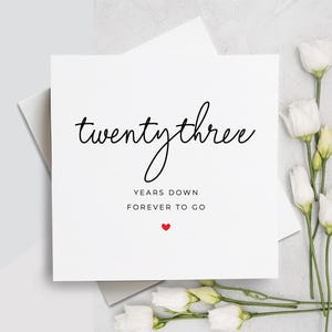 Tarjeta del 23.° aniversario, veintitrés años cumplidos, para siempre, regalo del 23.° aniversario, tarjeta para novio, tarjeta para novia, 23.° aniversario
