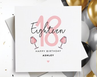 Carte d'anniversaire personnalisée, Carte de joyeux anniversaire, Joyeux anniversaire, prénom et âge personnalisés, Carte d'anniversaire personnalisée, Cadeau d'anniversaire, Pour elle