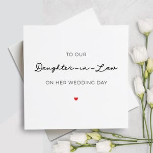 Cartão de casamento para nora, para nossa nora no dia do casamento, presente de casamento para nora, cartão de dia do casamento