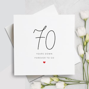 Cartão de 70º aniversário, setenta anos para sempre, presente de 70º aniversário, cartão para namorado, cartão para namorada, 70º aniversário
