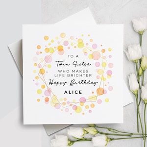 Tarjeta de cumpleaños personalizada para hermanas gemelas, tarjeta de feliz cumpleaños para hermanas gemelas, tarjeta de cumpleaños personalizada para hermanas gemelas, regalo para hermanas gemelas