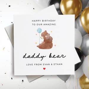 Carte de joyeux anniversaire papa ours, carte d'anniversaire personnalisée pour papa, carte d'anniversaire pour papa, carte de joyeux anniversaire pour papa, jolie carte, carte pour papa