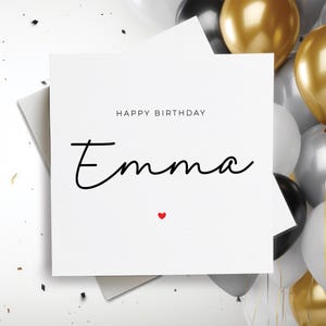 Tarjeta de cumpleaños para novia, tarjeta de feliz cumpleaños para ella, tarjeta de feliz cumpleaños personalizada, tarjeta de cumpleaños personalizada, regalo de cumpleaños para ella