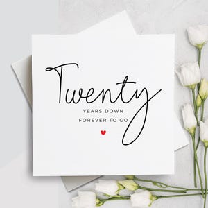 Cartão de 20º aniversário, vinte anos para sempre, presente de 20º aniversário, cartão para namorado, cartão para namorada, 20º aniversário