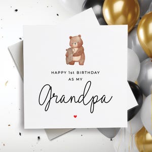 Cartão de feliz primeiro aniversário como meu avô, cartão de aniversário para o vovô, cartão de primeiro aniversário do bebê para o vovô, presente do vovô para o bebê, novo vovô