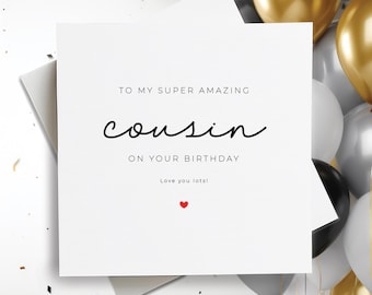 Carte d'anniversaire pour cousin, carte de joyeux anniversaire pour cousin, carte de joyeux anniversaire pour cousin, cadeau d'anniversaire pour cousin, carte-cadeau pour cousin