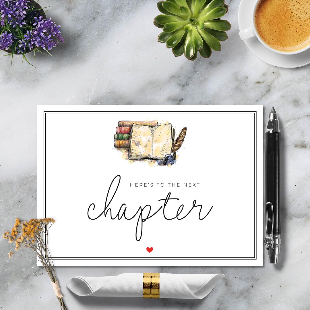 Here's to the Next Chapter Card, Corporate New Chapter Card, Staff New ...