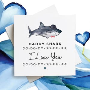 Tarjeta de tiburón para papá, tarjeta de cumpleaños divertida para papá, regalo de cumpleaños para papá, tarjeta para el día del padre