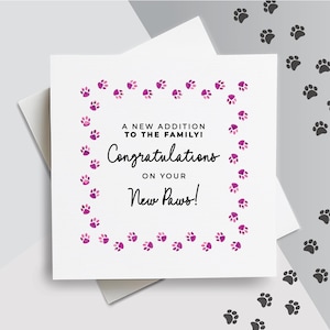 New Pet Card, Pet Card, Congratulations On Your New Best Friend, New Dog, New Cat, Fur Baby, New Pet, Furry Friend, Pet Adoption Card