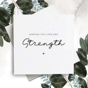 Carte Je vous envoie de l'amour et de la force, Une pensée pour vous, une carte de positivité, une carte d'encouragement, une carte de motivation, une carte de sympathie pour un ami