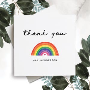Carte de remerciement personnalisée pour enseignant et école maternelle, carte de remerciement pour école et enseignant, carte de remerciement personnalisée pour enseignant, cadeau de fin d'année