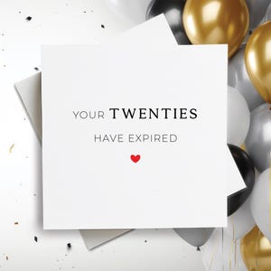 Ihre Zwanziger Jahre sind abgelaufen, alles Gute zum 30. Geburtstag, alles Gute zum Geburtstag, Lustige Geburtstagskarte zum 30., Lustige Grußkarte zum 30