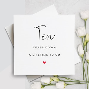 Carte 10e anniversaire, 10 ans plus tard, cadeau 10e anniversaire, carte pour petit ami, carte pour petite amie, carte 10e anniversaire